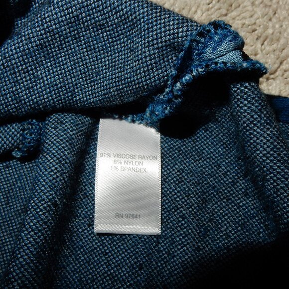 J. Jill Blue Ponte Knit Tunic Sweater Size L Long Sleeve Floral Pattern Casual - Picture 4 of 4